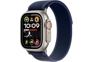 Apple Watch Ultra 2 GPS + Cellular 49 mm Sportwatch con robusta cassa in titanio Naturale e Trail Loop Azzurro - S/M. Fitness tracker, GPS di precisione, tanta autonomia, luminoso display Retina