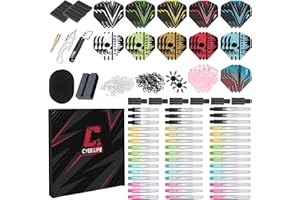 CyeeLife Set Accessoires Fléchettes, Accessoires Fléchettes Professionnels, Plusieurs Options Disponibles, Dart Accessoires avec Flights, Shaft, Cire de Prise etc, 12 Types Accessoires au Total