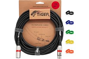 Tiger MIC4-10 Microphone Cable Universal - XLR-m to XLR-f - 10 metres/32 feet - Black