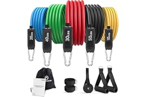 VITALIZUM Bandas Elásticas de Musculación 150 lbs 12 Piezas Gomas Elásticas Fitness con 5 Niveles Diferentes de Resistencia para Entrenar en Cualquier Lugar Yoga Calistenia Crossfit TRX Pilate Deporte