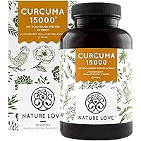 NATURE LOVE® Curcuma Extrakt - Hochdosiert mit 95% Extrakt - Laborgeprüft, vegan