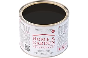 TecnoChalk® Home & Garden Peinture à la Craie Extra Résistante – Pas de Finition Nécessaire – Sans Ponçage, Maison et Jardin – Peinture Tout-en-Un – Sans Solvants – Couleur Noir (500 ml)