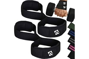 AQF Figure 8 Sangle de Tirage Musculation – Straps Poignet Rembourrés en Néoprène pour Homme Femme, Sangles de Levage Deadlift, Powerlifting, Haltérophilie, Entraînement Fitness Maison