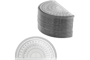 MUKCHAP 30 Pack Clear Plastic Protractor, 4 Inch/10cm 180 Degree Protractor for Angle Measurement