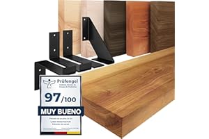LAMO Manufaktur Estante de madera, Estante colgante Industrial, rustical/Negro 70cm, LWG-01-A-003-70JS