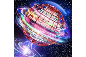 TOMZON Hoverball Fliegender Ball, RGB Spielzeug für Kinder, Kreisel, Boomerang mit LED Licht, 15min Flugzeit USB Aufladung, Jungen und Mädchen-Rot