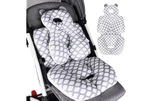 vocheer Baby-Kinderwagen-Kissen, weiche Sitzeinlage für Kinderwagen, Kopf- und Körperstütze, Kinderwagenpolsterung, Kopfstützkissen für Neugeborene, Wolke