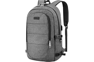 VSNOON Anti-Theft Laptop Backpack, 18.4 inch Business Laptop Rucksack Bag with USB Charging Port & Lock, Water Resistant Travel Backpack Computer Bag for Women Men, Travel Work Bag, Grey