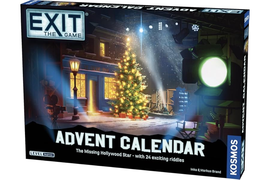 Thames & Kosmos EXIT: Advent Calendar - The Missing Hollywood Star, Escape Room Card Game, Family Games for Game Night, Holiday Season Games for Adults and Kids, for 1+ Players, Age 10+