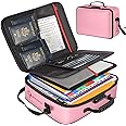 ROLOWAY Fireproof Document Bag with Lock (17 x 11.8 x 5 inch), Fireproof Document Safe, Fireproof Bag for Document Organizer, Fireproof Document Box for Important Document Storage (Pink)