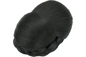 IMISSU Tressé Chignon Danseur Couverture De Cheveux Donut Morceaux De Cheveux Chouchous Perruque Clips Updo Fête De Mariage pour les Femmes (M2 Black)