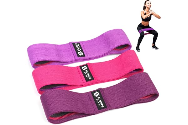 ELVIRE SPORT Bande Élastique Musculation Femme et Homme, (Lot de 3) | Bande Elastique Fitness | Bande de Résistance Fitness en Tissu pour Yoga, Pilates, Crossfit