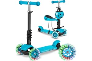 ‎RICOKIDS Ricokids 3-in-1-Laufroller für Kinder – Roller DREI Rollen - Kinderroller 3 Räder – Kinderroller ab 3 Jahre – Kleinkindroller – 27,5 x 55,5 x 78,5 cm