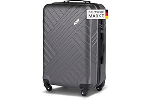 Xonic Design Reisekoffer - Hartschalen-Koffer mit 360° Leichtlauf-Rollen - hochwertiger Trolley mit Zahlenschloss in M-L-XL oder Set(Dunkelgrau, XL)