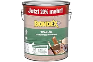 Bondex Aceite de teca de teca 3 L para 66 m² | extremadamente impermeable | protege contra grietas y desecación | transpirable | mate | aceite de madera | protección de madera
