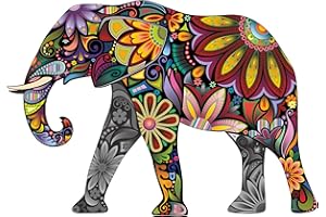 Thorpe Signs Abstract Elephant Full Colour Wall Sticker Vinyl Decal Wall Art Transfer (Medium 40 x 28 cm)