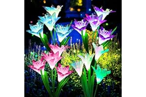 XVZ Solar Lights - Set di 4 luci a LED a energia solare per giardino, patio, giardino, patio, giardino, patio, giardino, festa, decorazione