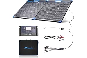 Nicesolar Portable 100W Solar Panel Kit, Extremely Lightweight Bifacial Foldable Solar Panel for Portable Power Station & Lead-acid & Lithium & LiFePO4 12V Battery for Camping Outdoor Boat RV