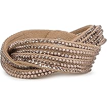 StyleBREAKER Strass Armband - Elegantes Wickelarmband 2-reihig Mit Größenverstellung