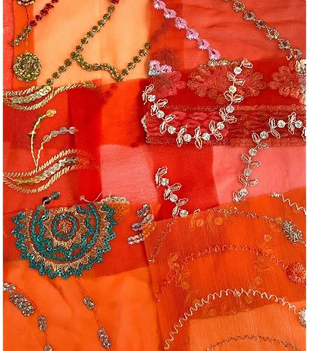 Lot De 1kg De Chutes De Tissu Doublure - Polycoton Imprimé Paisley - Multicolore - Pour Couture Créative
