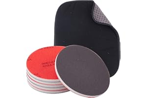 AMIJOUX 6 Pieces Bowling Sanding Pads, Bowling Sanding Towel Resurfacing Polishing Kit, Power Bowling Ball PadsCleaning Kit (Black and Red 400 500 1000 1500 2000 2500Grit)