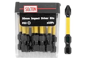 SAXTON BLADES Saxton 10x PZ2-50mm Pozi-Drive 2 Impact Duty Screwdriver Drill Driver Bits Sets Tic Tac Box Dewalt Milwaukee Bosch