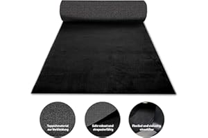 KARAT - Tapis de voiture - Moquette automobile - Revêtement de coffre personnalisable - Garniture intérieure véhicule universel - Restaurer l'intérieur du véhicule - Mustang, Noir, 100x200 cm