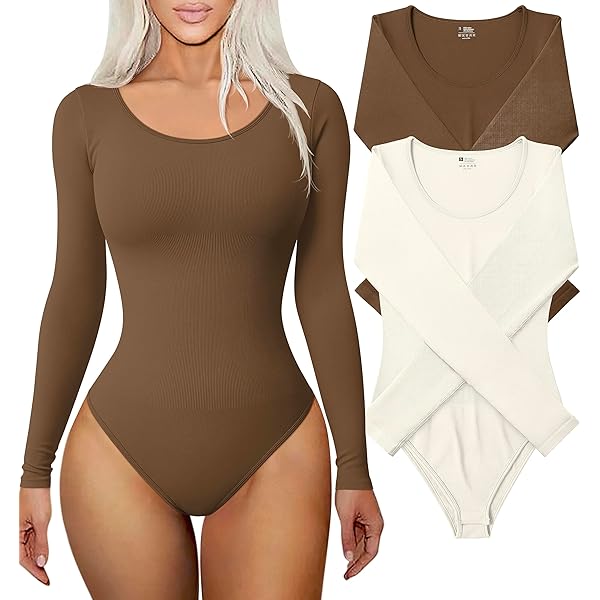Body Donna OQQ Set Da 2 - Maniche Lunghe, Collo Alto, 90% Poliammide 10% Elastan, Taglie S-XL - Foto 9