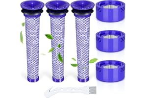 ‎KNOWOM KNOWOM 6-pak zamienników filtrów do odkurzaczy Dyson V7 V8 Animal Absolute Motorhead, zmywalny filtr do odkurzaczy Dyson, w porównaniu do części nr 965661-01 i 967478-01