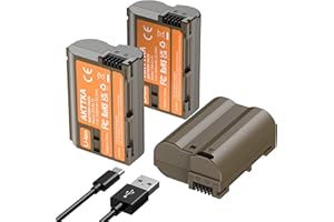 AKTTKA Baterías EN-EL15C 3000mAh (Pack de 3) con Carga Directa USB-C – Compatibles con Nikon EN-EL15/EL15C, Z8 Z7 Z6 Z5 Z6II Z7II Z6III D7500 D7200 D750 D850 D780 D7000 D610 D600 D500 – Cable 2 en 1