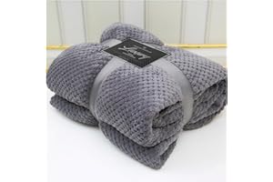 VELVETIO Luxury Waffle Fleece Popcorn Throw, Extra Large Thermal Warm Honeycomb Blanket, Soft & Cosy 100% Polyester Snuggle Sofa Bed Throws, 200 x 240cm, Charcoal