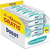 Dodot Pure Soothes &amp; Protects Baby Wipes 24 Packs of 46 Count =1104 Wipes | Soothing formula with 99% water, helps restore na