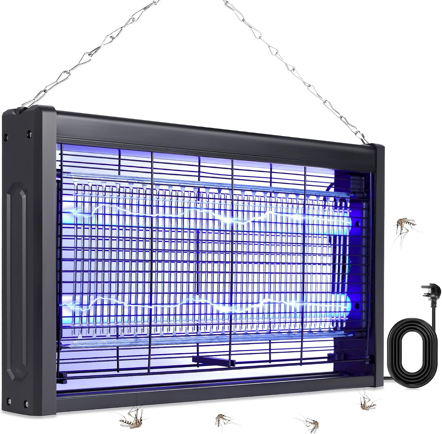 TTANMILY Lámpara matamosquitos Electrico, Matamoscas Eléctrico de 20 W,Mata Moscas, Antimosquitos y matamoscas electrónico para Interiores, Jardines domésticos y cocinas comerciales