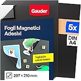 GAUDER Foglio Magnetico Autoadesivo - Pellicola Magnetica Ritagliabile per Foto, Fai-da-te e Cartelli - Magnete Adesivo per C