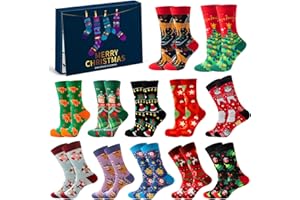iZoeL Calendario Avvento Calzini 12 paia Calzini Natalizi Donna Uomo Calendario Avvento Adulti Idee Regalo Natale 2025, Regali Natale per Marito Moglie Mamma Papà Figlia Figlio Fratello Sorella Ado