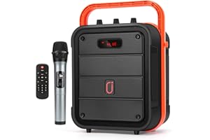 JYX Karaoke Anlage mit Drahtloses Mikrofon, Karaoke Maschine, Karaoke Lautsprecher Bluetooth System PA Anlage unterstützt TWS, AUX, FM Radio, Rec,TF, USB für Party,Outdoor/Indoor