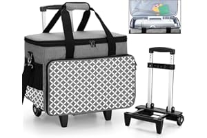 ‎YARWO Yarwo Nähmaschinentasche mit unterem Holzbrett, Nähmaschine Tragetasche, Transport- und Aufbewahrungstasche ist kompatibel mit den meisten gängigen Nähmaschinen und Zubehör