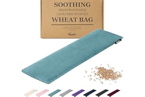QOMFOR Saco térmico de semillas - Bolsa de Semillas Grande para Microondas - Bolsa de Semillas y Lavanda con Funda de Vellón Suave para el Alivio del Dolor - Bolsas de Semillas Reutilizables (Verde/Azul)