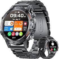 LIGE Smartwatch Herren mit Metallband, 1,39 Zoll Militär Smart ...