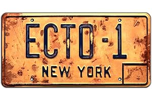 CELEBRITY MACHINES Ghostbusters: Afterlife | ECTO-1 | Metal Stamped License Plate
