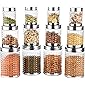 Sky Hector Celebration 12 Pcs Storage Pet Container Gift Set for Kitchen (300 ml x 4, 600 ml x 4, 1250 ml x 4),Silver