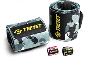 THEYET Muñequeras Deportivas para Crossfit y Gym | Wrist Wraps de Soporte para Muñeca | Gimnasio, Powerlifting, Calistenia, Halterofilia, Fitness | Protección para Levantamiento Peso Mujer y Hombre