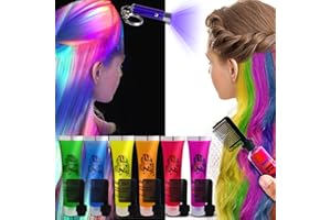 BYHOO Temporary Hair Dye, Suitable for Any Hair Colour, Glow in the Dark Paint for Hair & Body, Kids Hair Dye for Party Supplies, Super Hair Chalk for Girls, Unique Hair Coloring Product Gifts for Kids