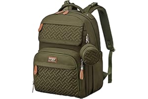 BabbleRoo Sac à Langer Bébé, Sac à Dos à Langer Grande Capacité Déperlant – 17 Poches, Tapis à Langer, Étui à Sucette Amovible, Sangles Poussette, Sac de Voyage Unisexe