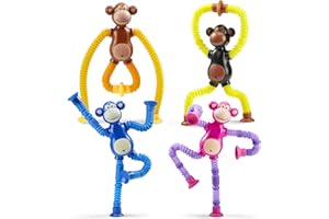 JOYIN 4 zabawki Pop Tube Monkey Toys