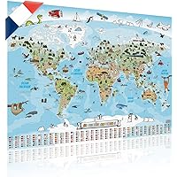 Carte Du Monde Murale 3D En Carton ️ Pour Enfants