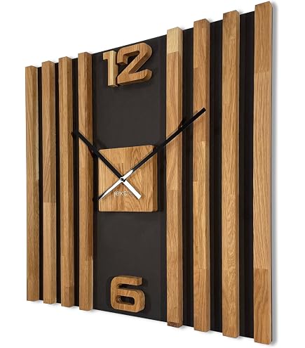 FLEXISTYLE - Orologio da Parete Moderno Grande Fai da Te, 4 XXL, Specchio in Acrilico, 100-130 cm, per Soggiorno, Camera da Letto, Prodotto in UE, Silenzioso