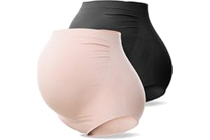 SUNNYBUY Damen Umstandsmode Hohe Taille Unterwäsche Schwangerschaft Nahtlos Weich Hipster Panties Over Bump