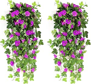 12 Mazzi Di Fiori Artificiali Viola Per Esterno – Piante Finte UV Resistenti Per Balcone, Giardino E Decorazioni – 30-40 Cm