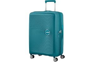 American Tourister Soundbox Spinner incheckningsväska, 67 cm | Jadegrön, expanderbar hård väska, 67H x 46W x 29D cm, 71.5/81